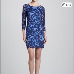 Lilly Pulitzer Aaliyah True Navy Romantic Corded Lace Dress Size 6